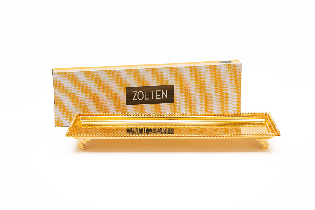 Silverplated Rectangle Tray With Leg L Gold 80x17cm