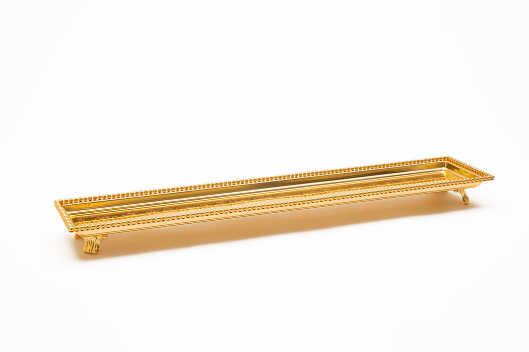 Silverplated Rectangle Tray With Leg M Gold 60x17cm