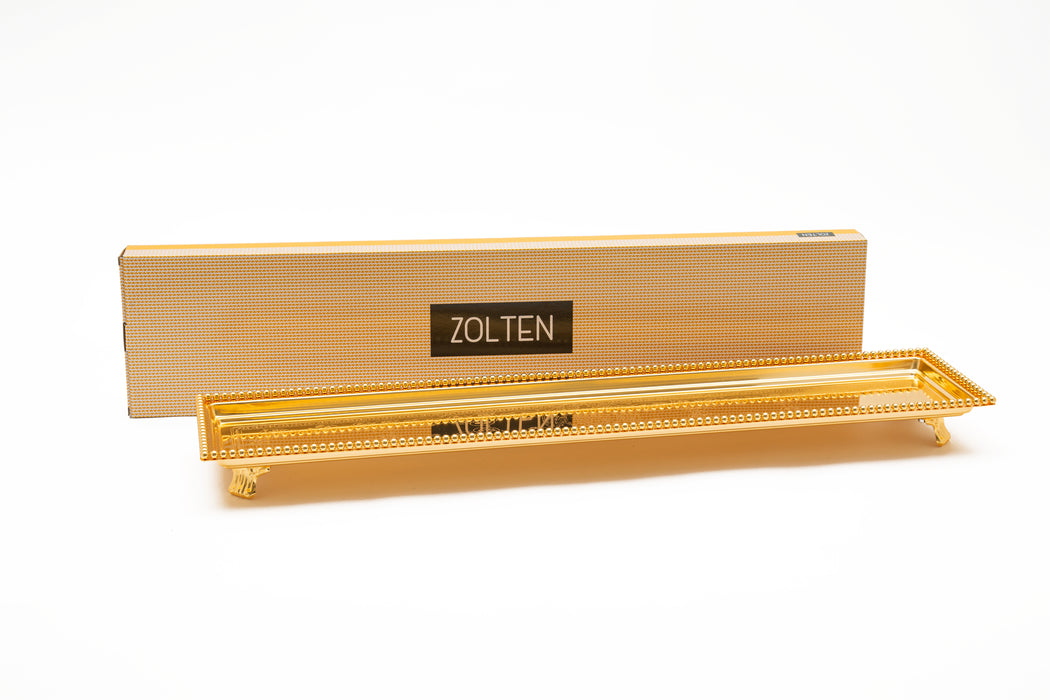 Silverplated Rectangle Tray With Leg M Gold 60x17cm