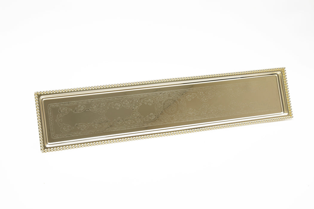 Silverplated Rectangle Tray With Leg M Silver 60x17cm