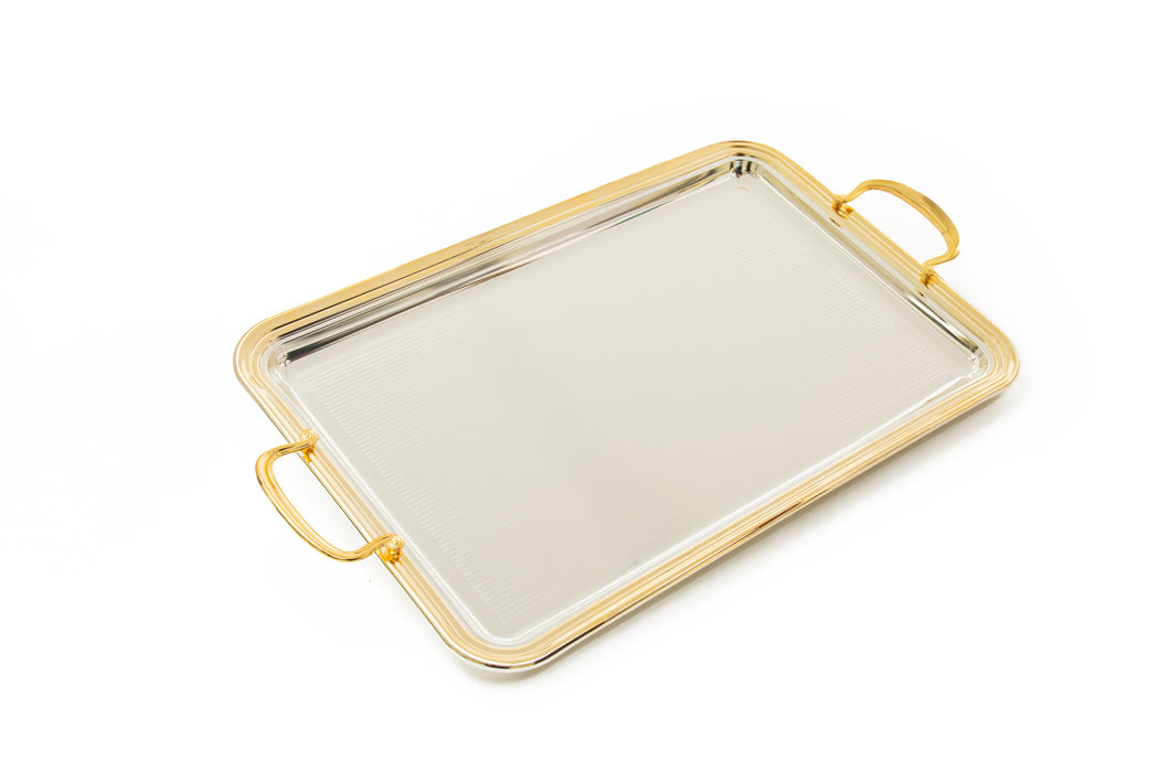 Silverplated Rectangle Tray M Gold+Silver 34.5x23.5cm