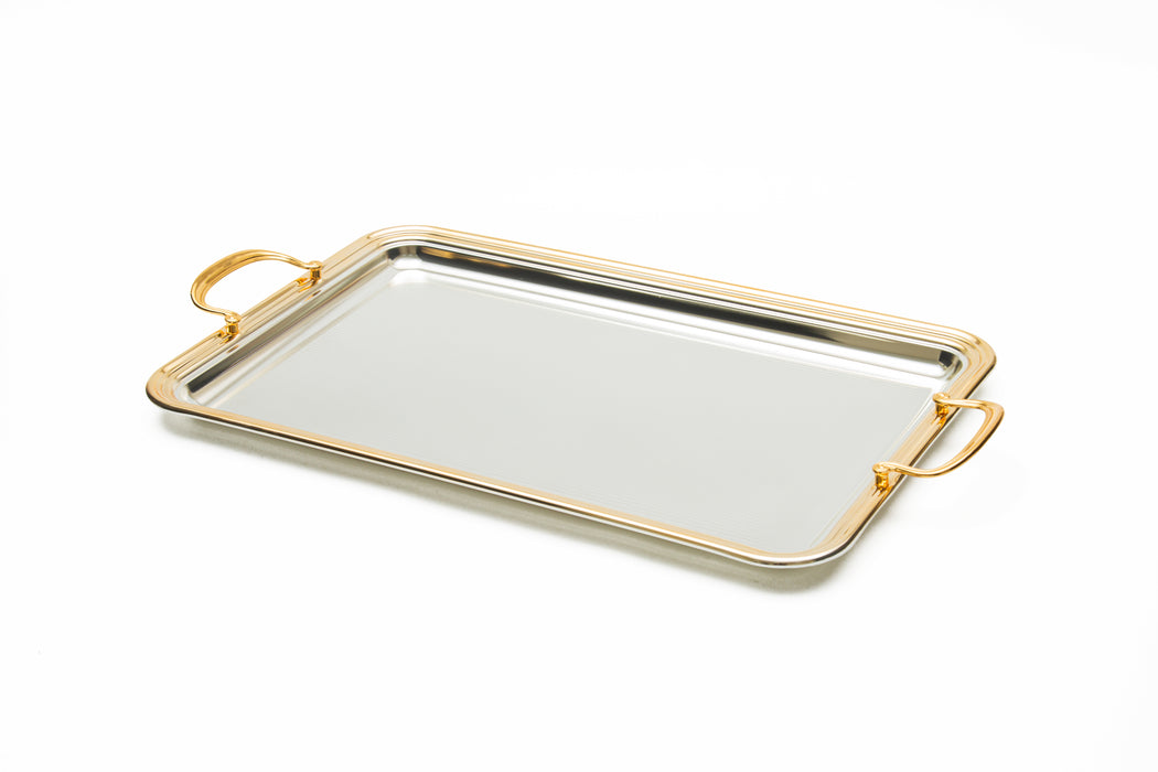 Silverplated Rectangle Tray M Gold+Silver 34.5x23.5cm