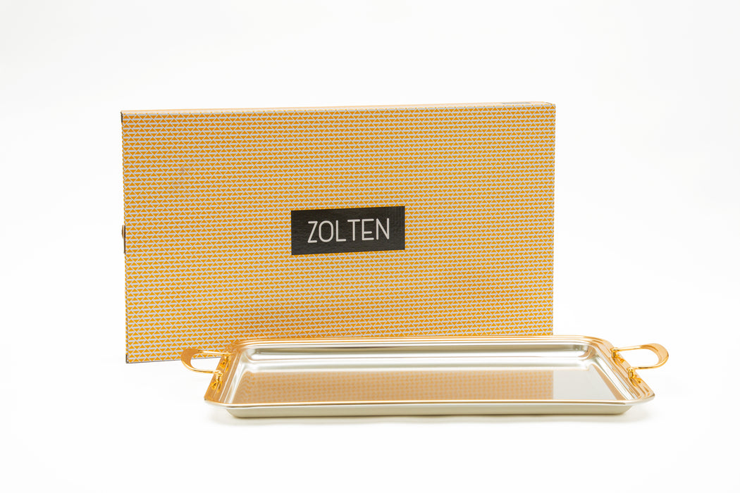 Silverplated Rectangle Tray M Gold+Silver 34.5x23.5cm
