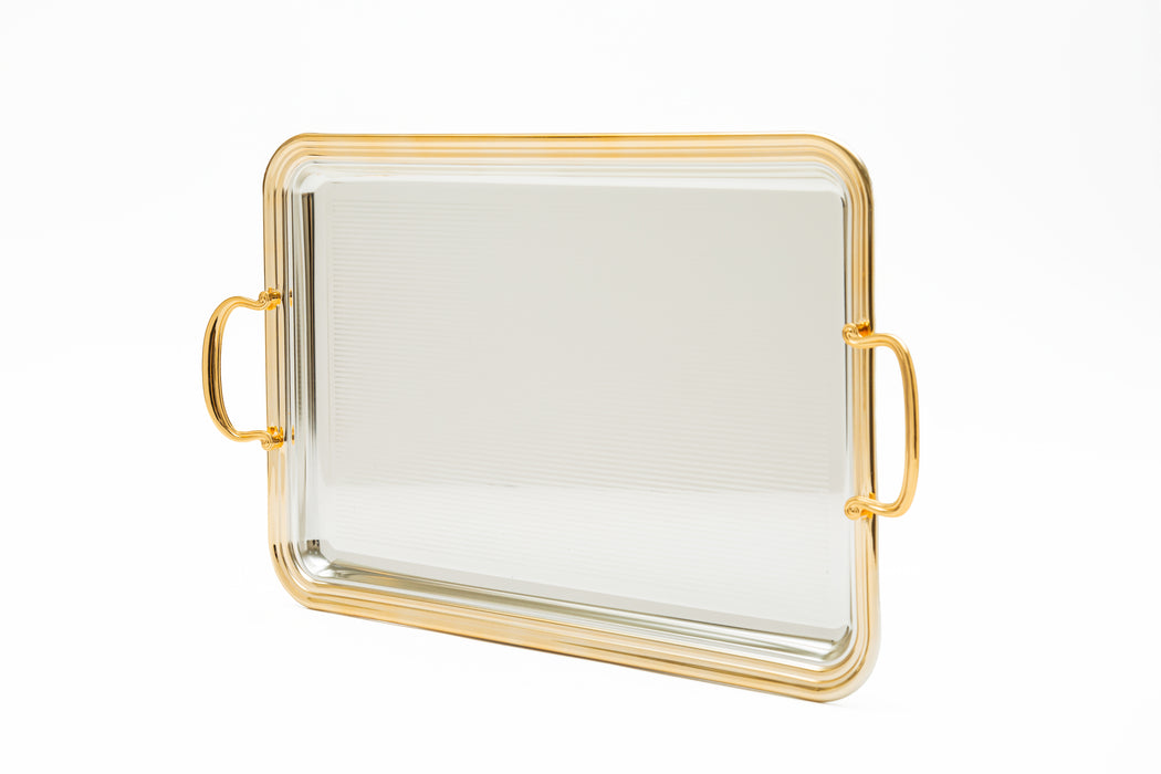 Silverplated Rectangle Tray M Gold+Silver 34.5x23.5cm