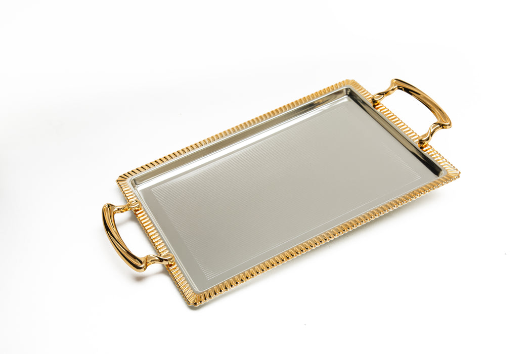 Silverplated Rectangle Tray M Gold+Silver 34.5x23.5cm