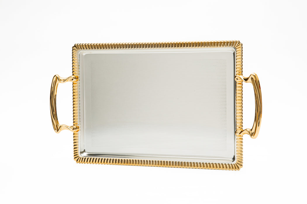 Silverplated Rectangle Tray M Gold+Silver 34.5x23.5cm