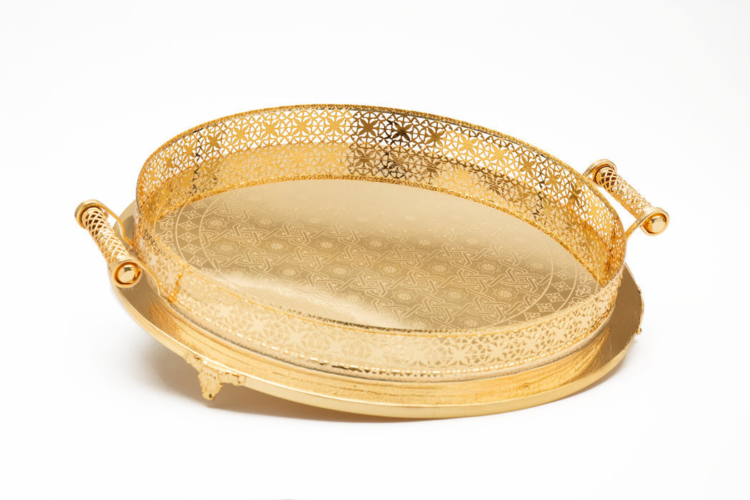 Silverplated Round Tray L Gold 48cm