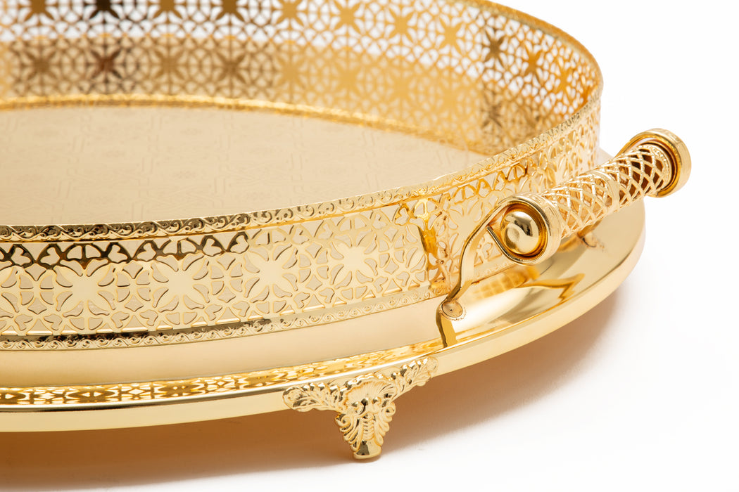 Silverplated Round Tray L Gold 48cm