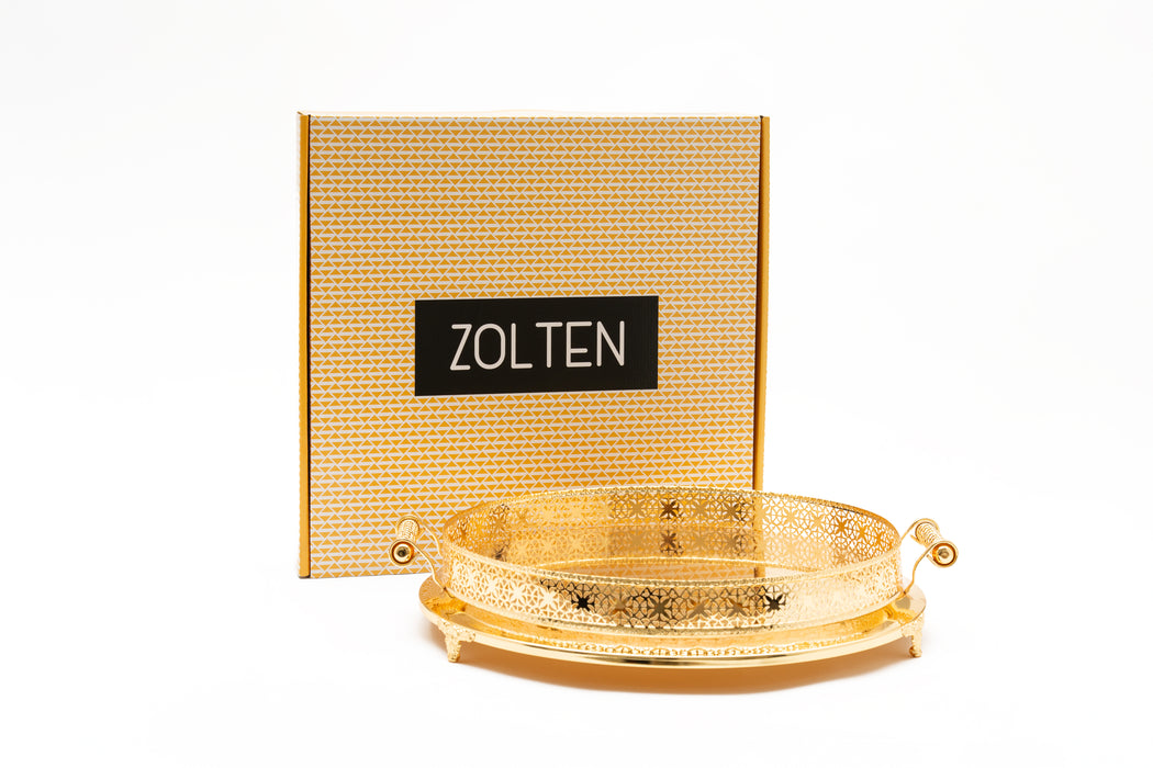 Silverplated Round Tray L Gold 48cm