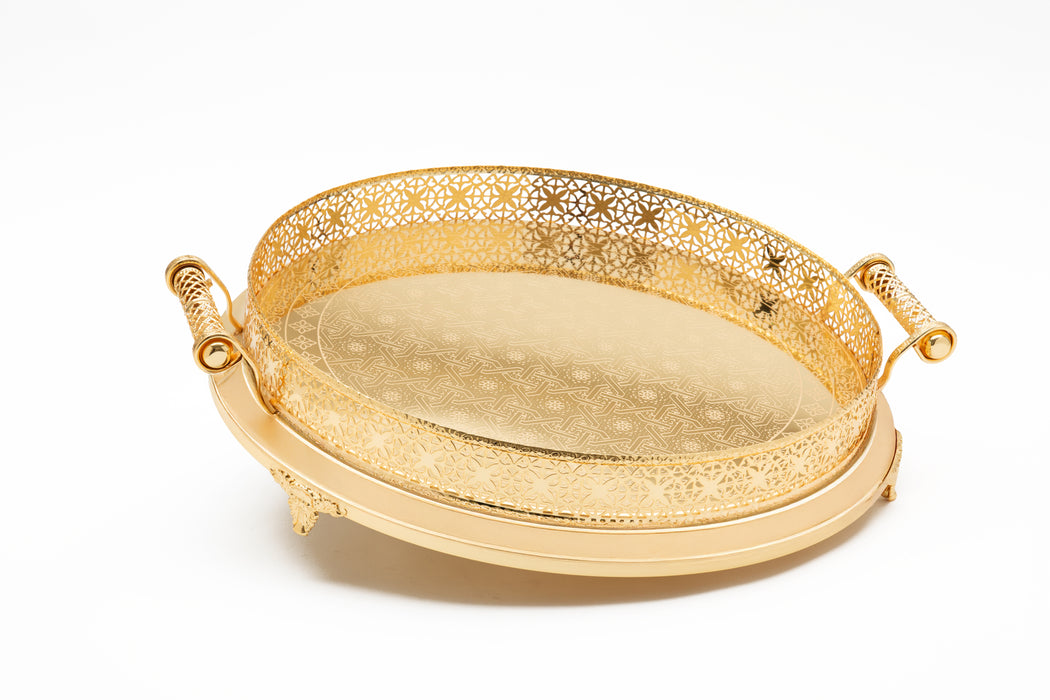 Silverplated Round Tray M Gold 44cm