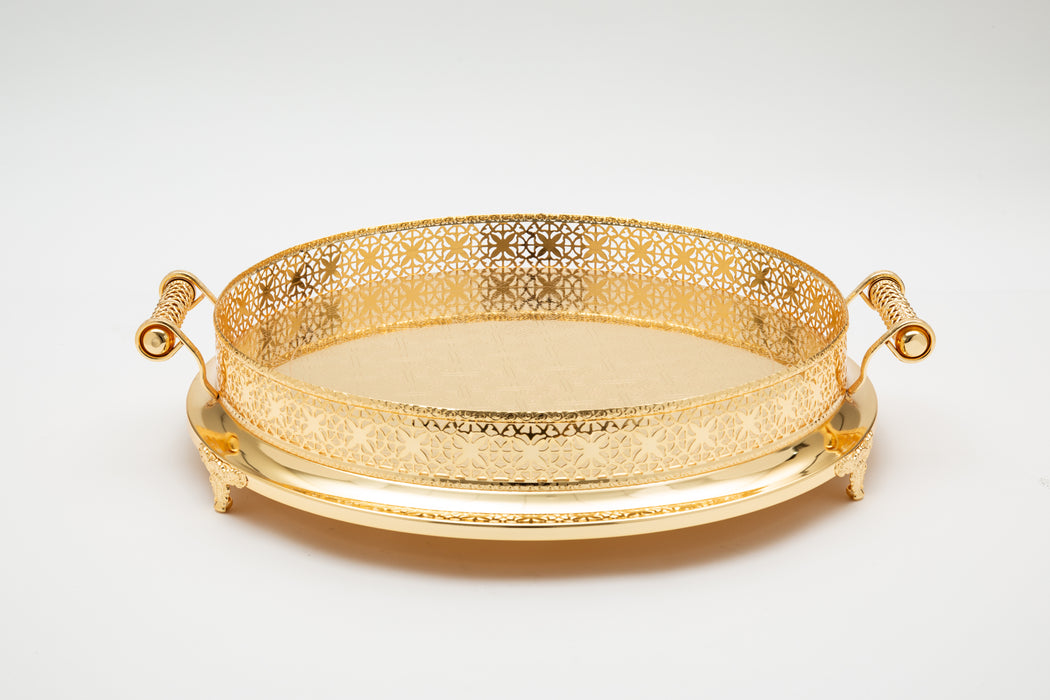 Silverplated Round Tray M Gold 44cm