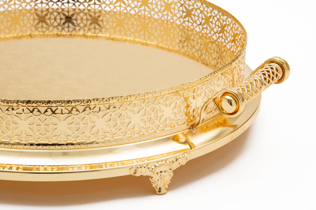 Silverplated Round Tray M Gold 44cm