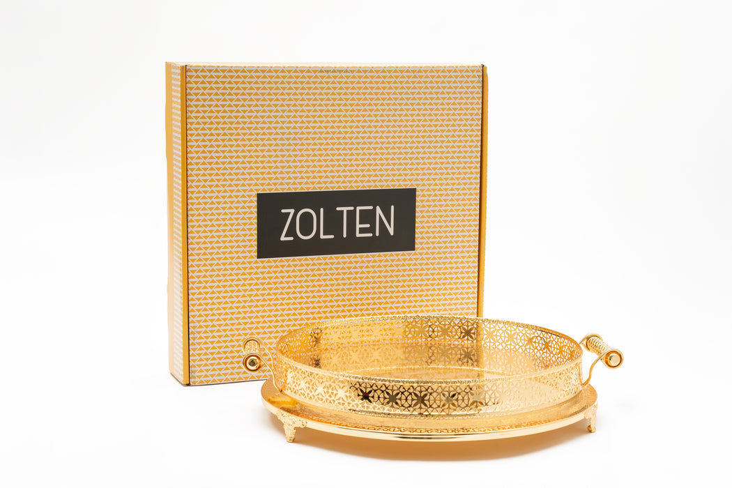 Silverplated Round Tray M Gold 44cm