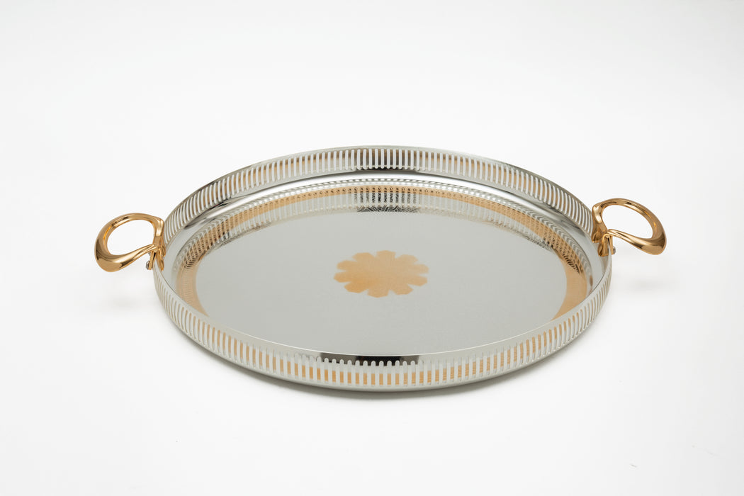 Silverplated Round Tray M Gold/Silver 43cm
