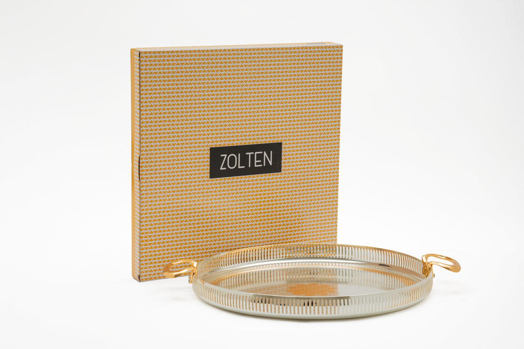 Silverplated Round Tray M Gold/Silver 43cm