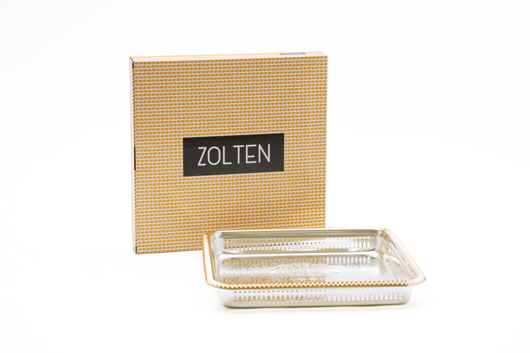 Silverplated Square Tray Vs Gold+Silver 29.3x29.3cm