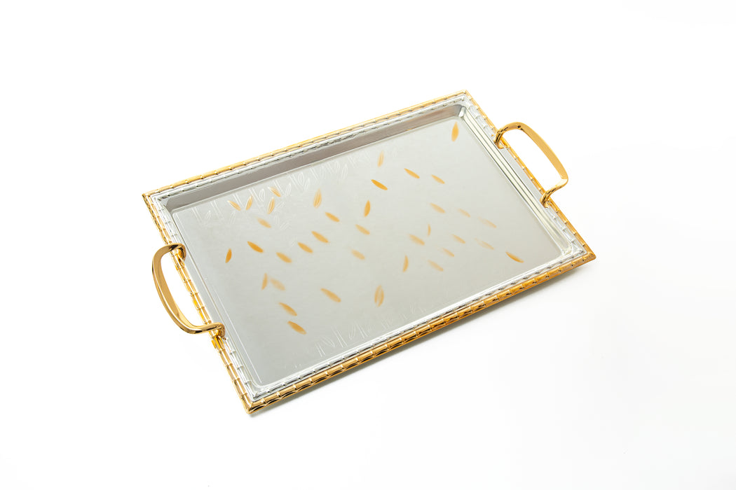 Silverplated Rectangle Tray Gold+Silver Xl 50x32.2 Cm
