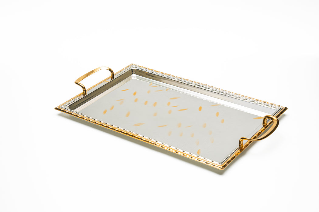 Silverplated Rectangle Tray Gold+Silver Xl 50x32.2 Cm