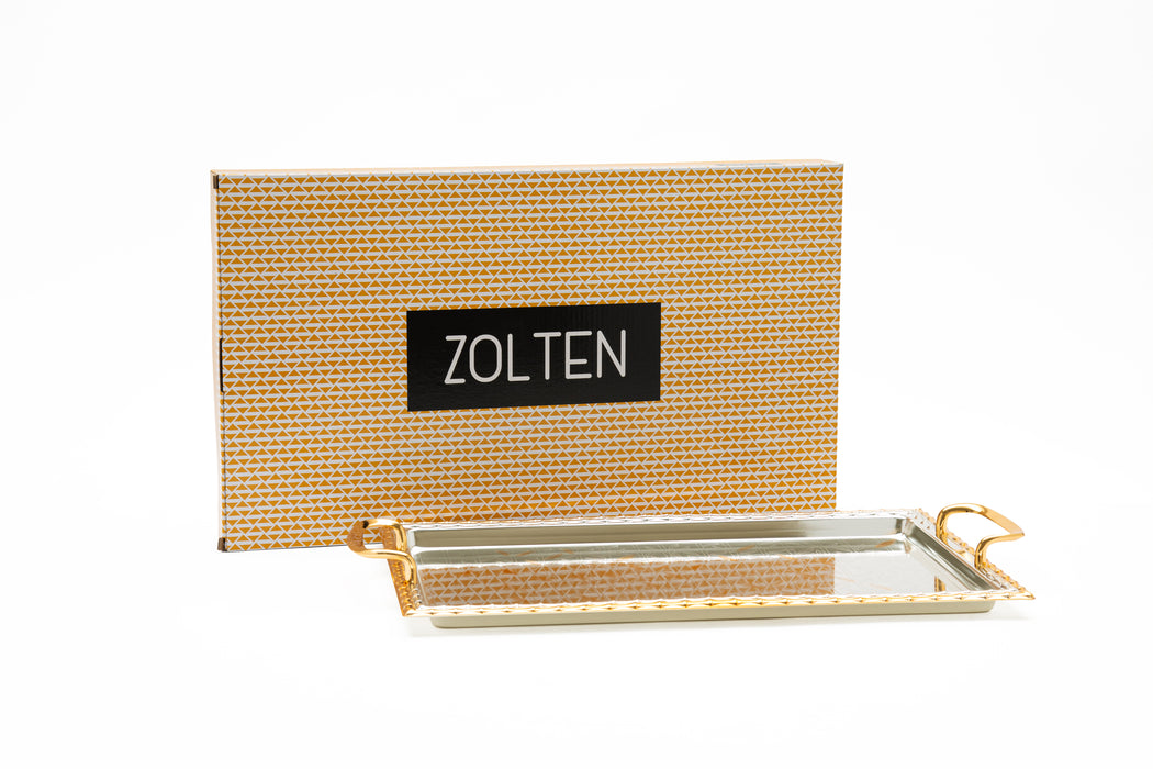 Silverplated Rectangle Tray Gold+Silver Xl 50x32.2 Cm