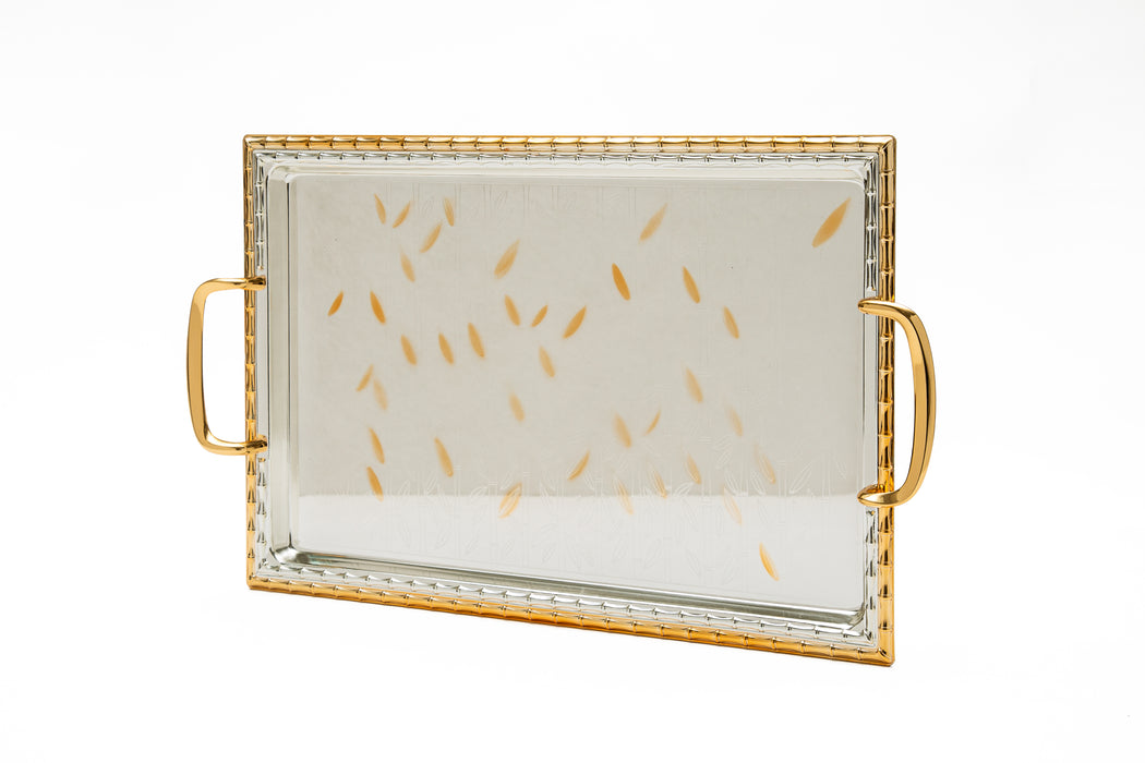 Silverplated Rectangle Tray Gold+Silver Xl 50x32.2 Cm