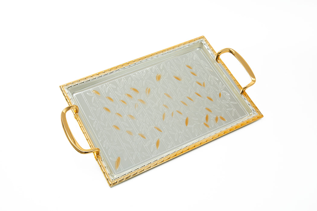 Silverplated Rectangle Tray Gold+Silver L 42.5x27.6 Cm