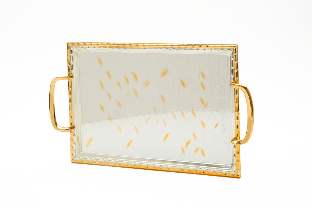 Silverplated Rectangle Tray Gold+Silver L 42.5x27.6 Cm