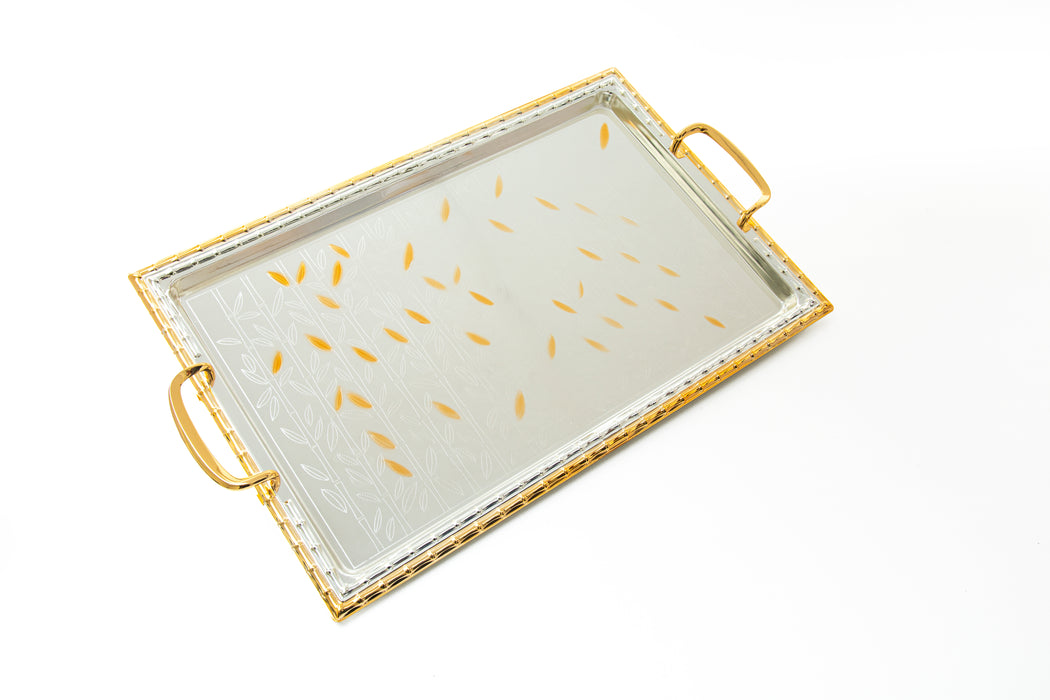 Silverplated Rectangle Tray Gold+Silver M 34.5x23.5 Cm