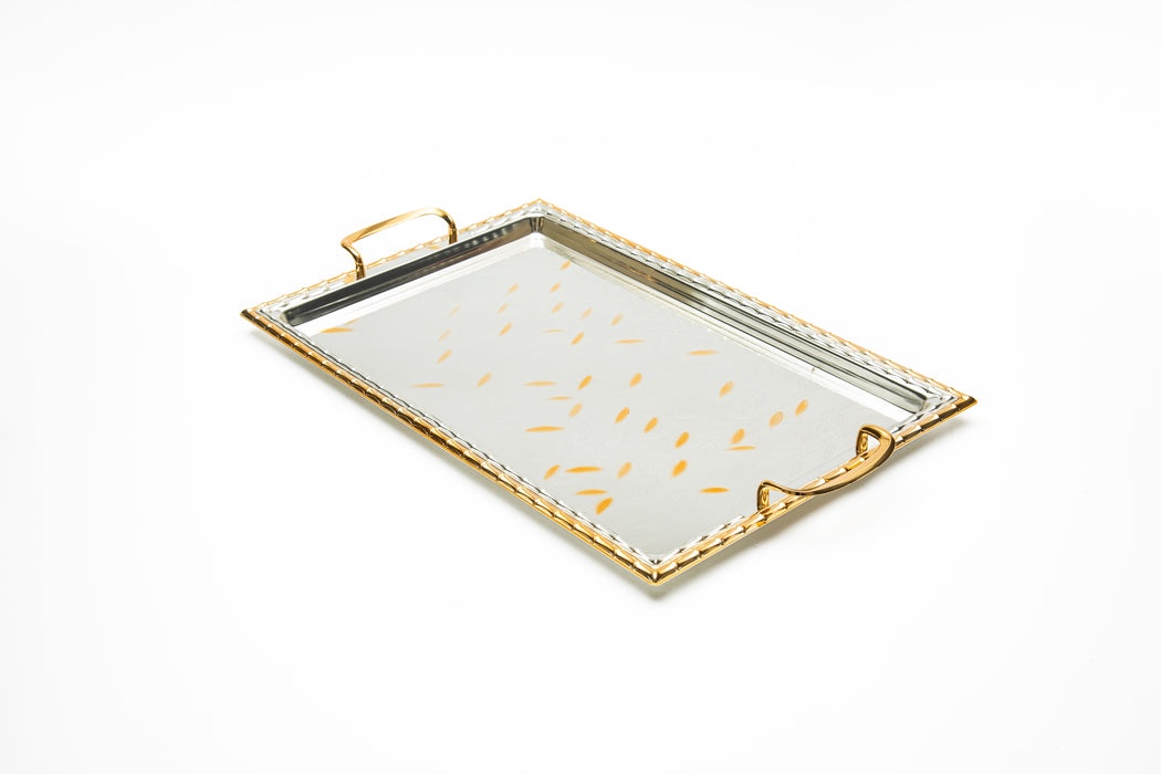 Silverplated Rectangle Tray Gold+Silver M 34.5x23.5 Cm