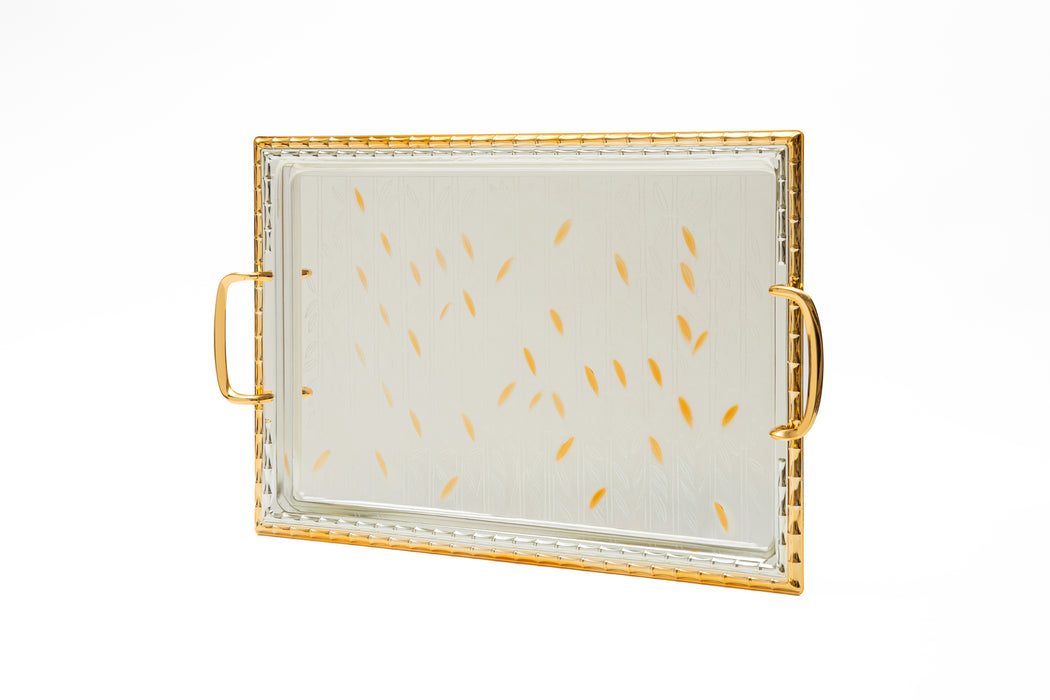 Silverplated Rectangle Tray Gold+Silver M 34.5x23.5 Cm