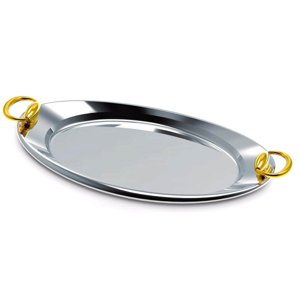 REGENT LUX STAINLESS STEEL OVAL TRAY 48X25 CM, GOLD COLOR