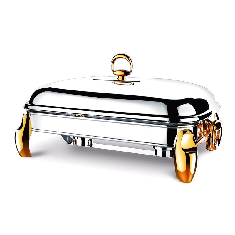 REGENT LUX STAINLESS STEEL OBLONG FOOD WARMER 3 QTS, GOLD COLOR