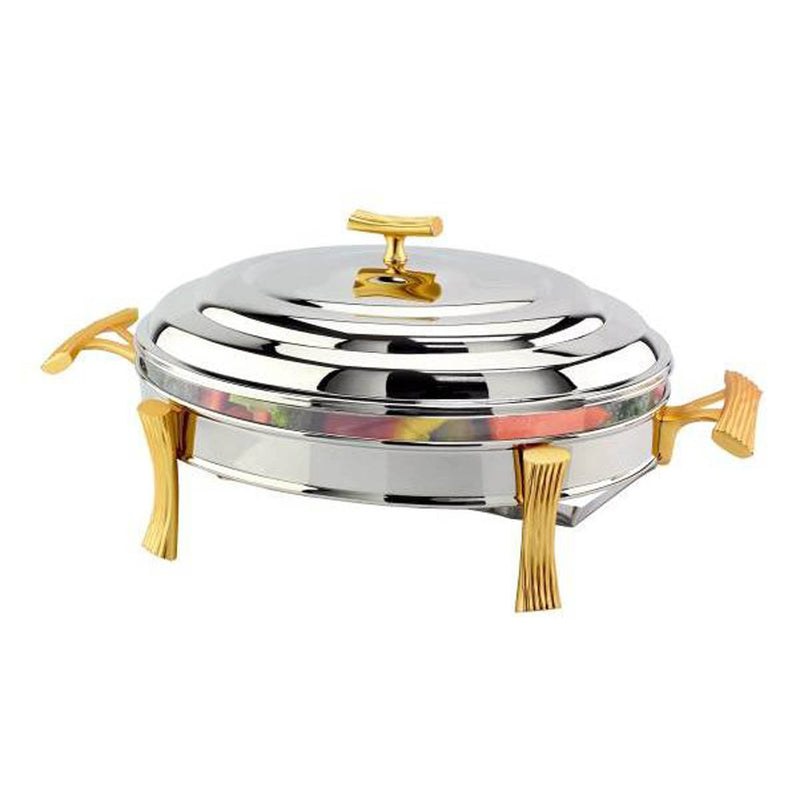 REGENT ONDA STAINLESS STEEL OVAL FOOD WARMER 3 QTS, GOLD COLOR