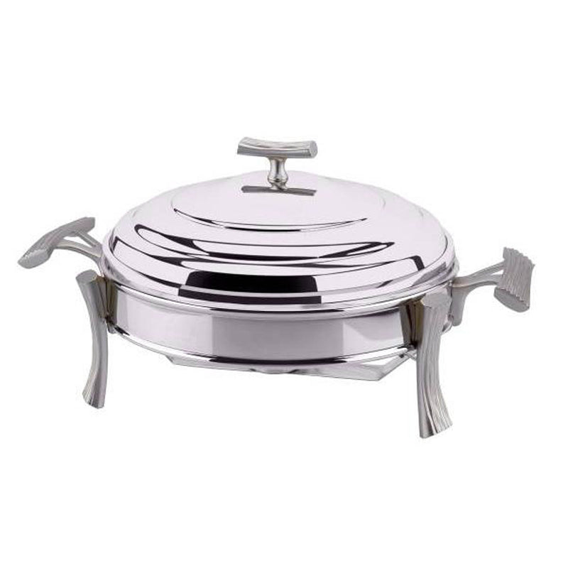 REGENT ONDA STAINLESS STEEL ROUND FOOD WARMER 2.5 QTS, SILVER COLOR