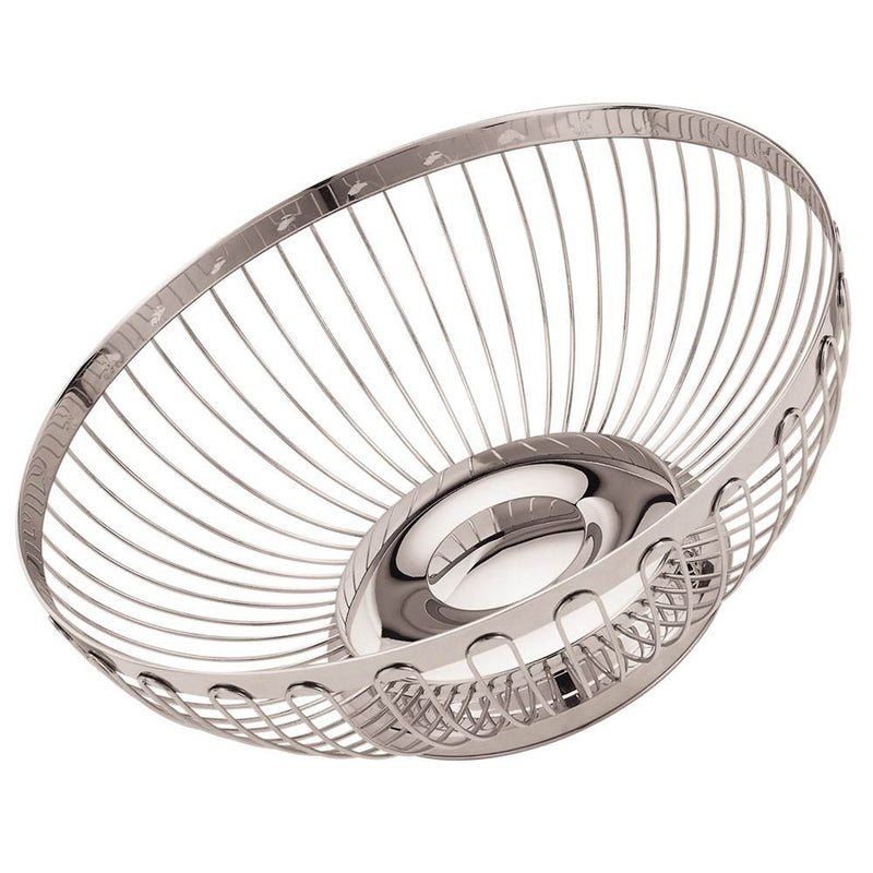 REGENT STAINLESS STEEL ROUND BREAD BASKET 25X9 CM, SILVER