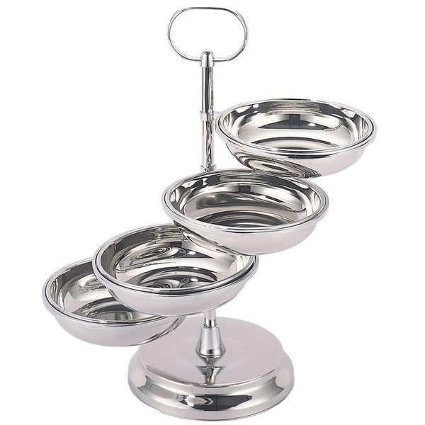 REGENT STAINLESS STEEL 4 STAGE SNACK STAND 29X12 CM, SILVER COLOR