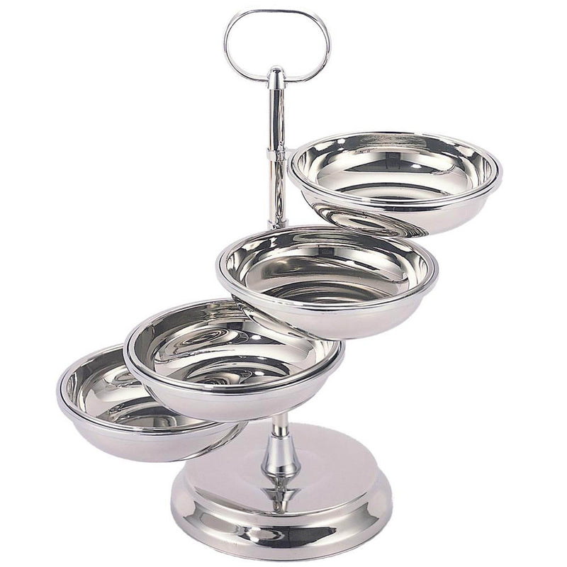 REGENT STAINLESS STEEL 4 STAGE SNACK STAND 29X12 CM, SILVER COLOR