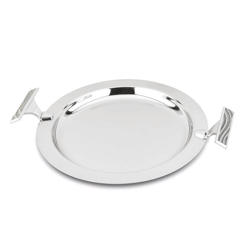 REGENT ORIENT STAINLESS STEEL ROUND TRAY 31 CM, SILVER COLOR