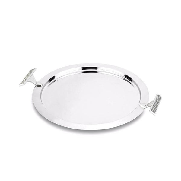 REGENT ORIENT STAINLESS STEEL ROUND TRAY 40 CM, SILVER COLOR