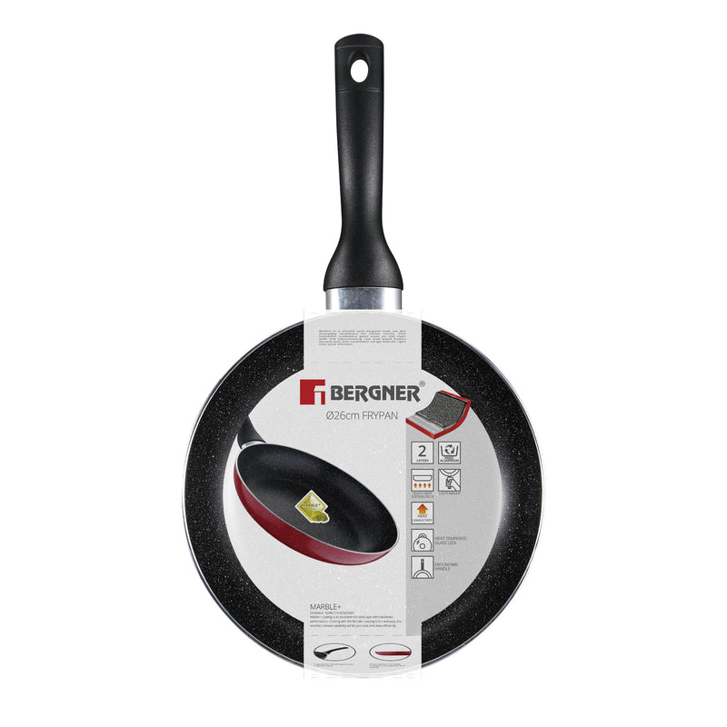 BERGNER BELLINI PRESS ALUMINIUM NON-STICK FRYPAN 26 CM, RED COLOR