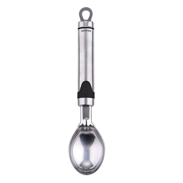 BERGNER GIZMO STAINLESS STEEL ICE-CREAM SPOON 20 CM, BLACK/SILVER COLOR