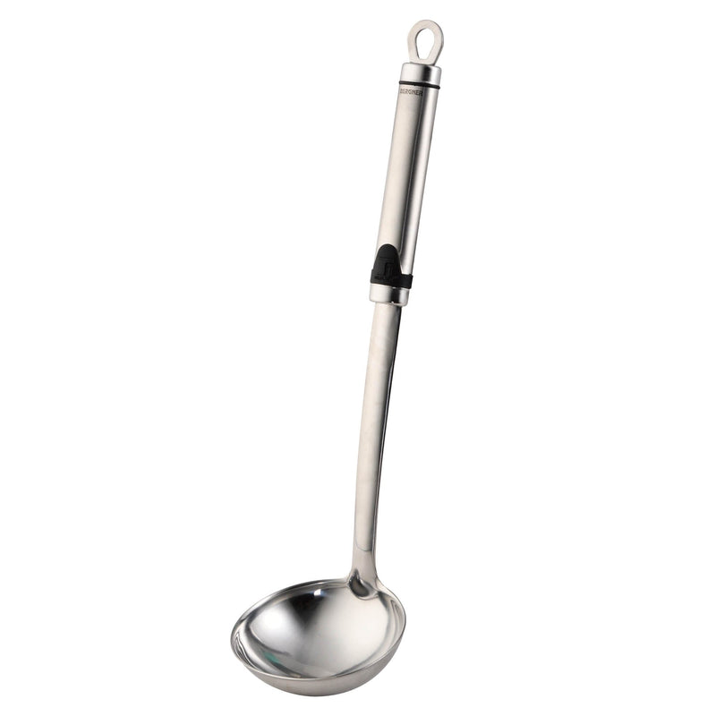 BERGNER GIZMO STAINLESS STEEL SOUP LADLE 33 CM, BLACK/SILVER COLOR