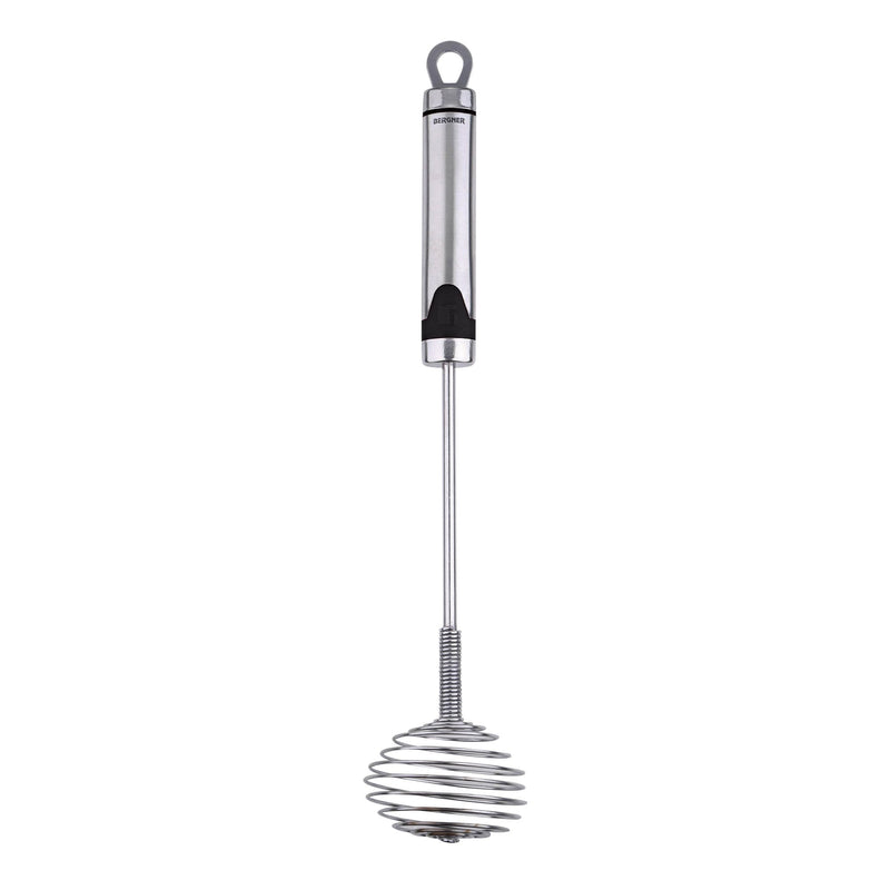 BERGNER GIZMO STAINLESS STEEL EGG WHISK 27 CM, BLACK/SILVER COLOR