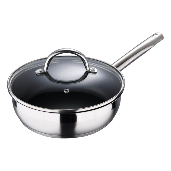 BERGNER GOURMET STAINLESS STEEL INDUCTION BOTTOM NON-STICK FRYPAN WITH LID 22 CM