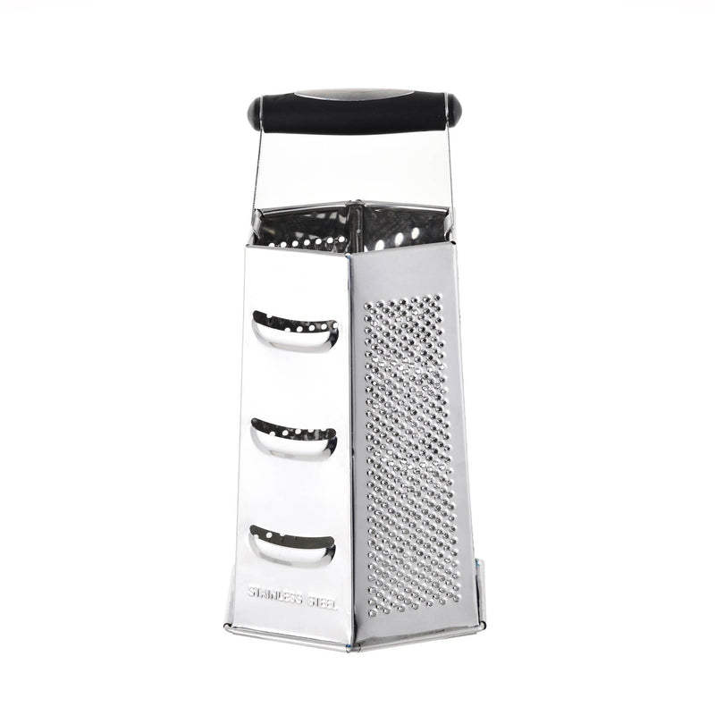 BERGNER EASY KITCHEN STAINLESS STEEL 6 SIDED GRATER 22.5 CM, BLACK COLOR