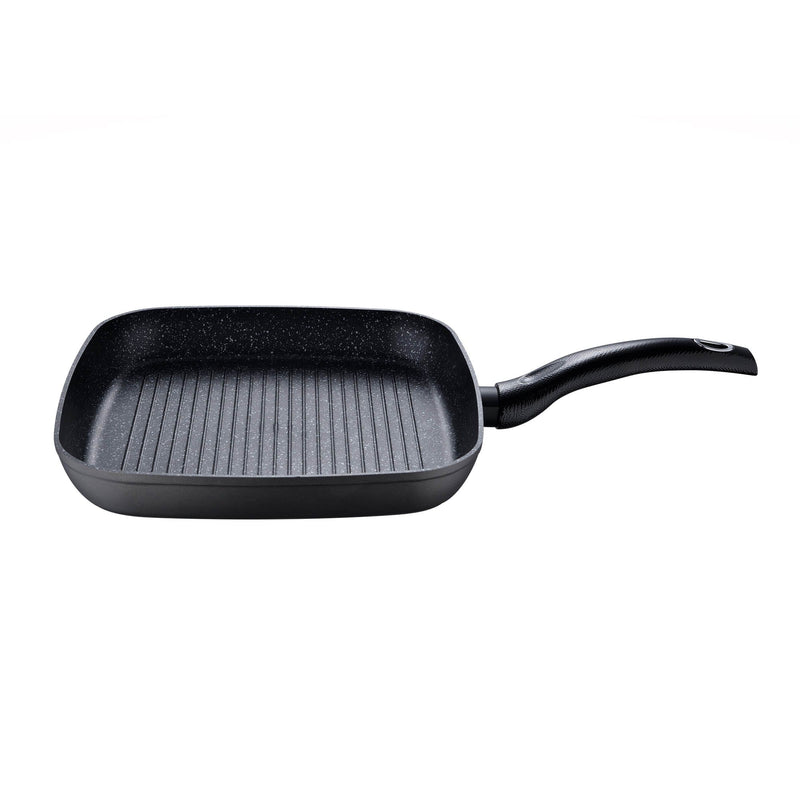 BERGNER ORION FORGED ALUMINUM INDUCTION BOTTOM NON-STICK GRILL PAN 28X28 CM, BLACK COLOR