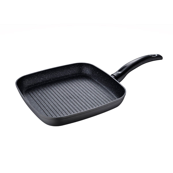 BERGNER ORION FORGED ALUMINUM INDUCTION BOTTOM NON-STICK GRILL PAN 28X28 CM, BLACK COLOR