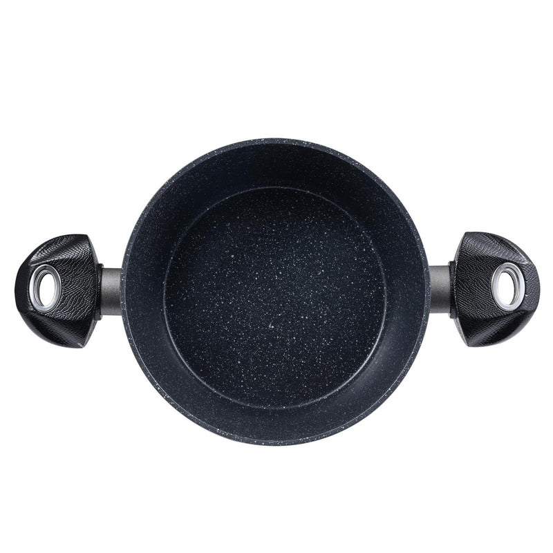 BERGNER ORION FORGED ALUMINUM INDUCTION BOTTOM NON-STICK CASSEROLE WITH LID 22X10 CM, BLACK COLOR