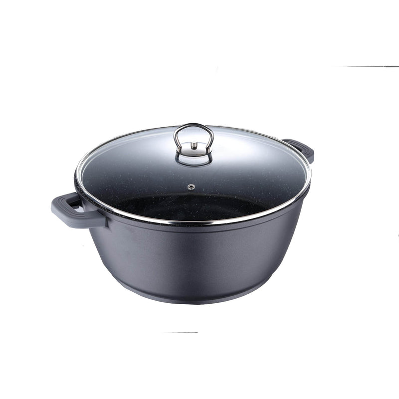 BERGNER NOVUM CAST ALUMINUM INDUCTION BASE NON-STICK CASSEROLE WITH LID 28X12 CM, GREY COLOR