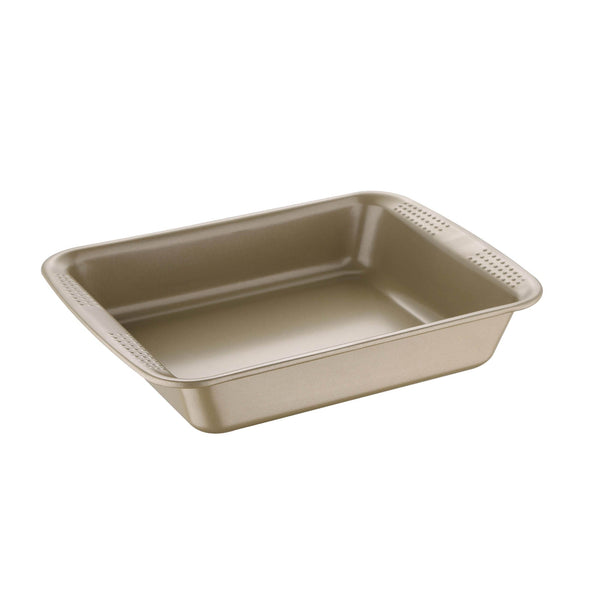 BERGNER BAKERIGHT PRO CARBON STEEL RECTANGLE ROASTER PAN 40 CM, TAN COLOR