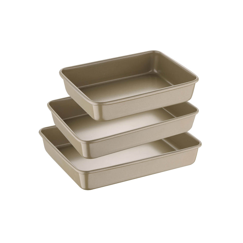 BERGNER BAKERIGHT PRO 3-PIECE CARBON STEEL BAKEWARE SET, TAN COLOR